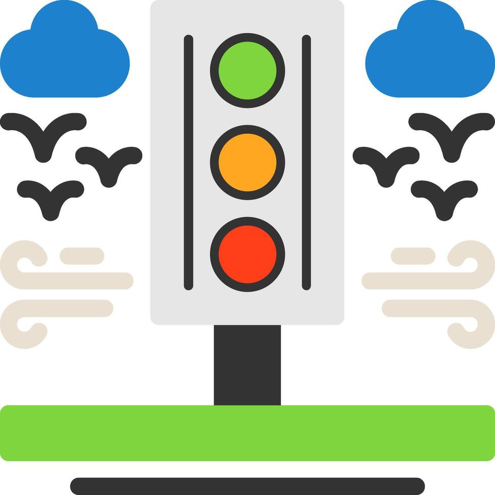 ícone plano de semáforo vetor