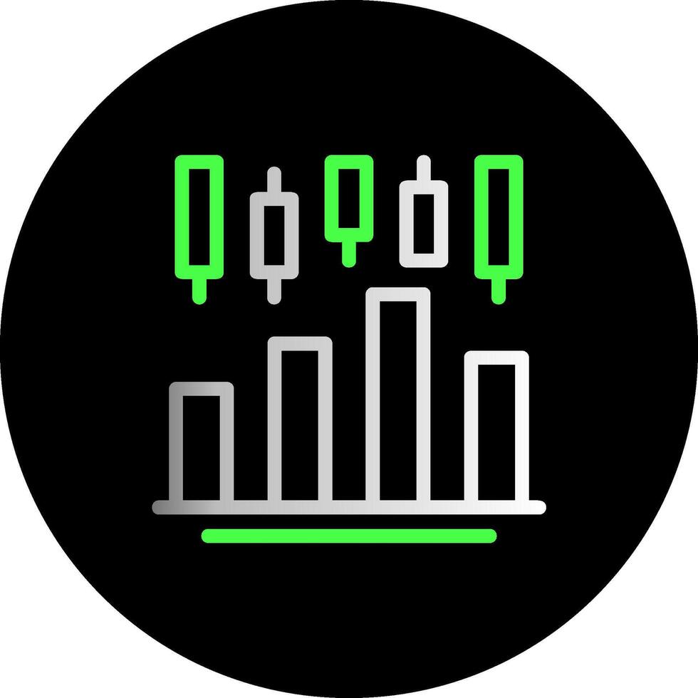 estoque mercado dual gradiente círculo ícone vetor