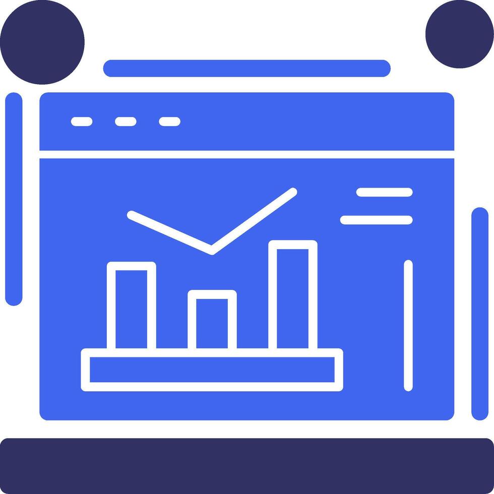 Google analytics sólido dois cor ícone vetor