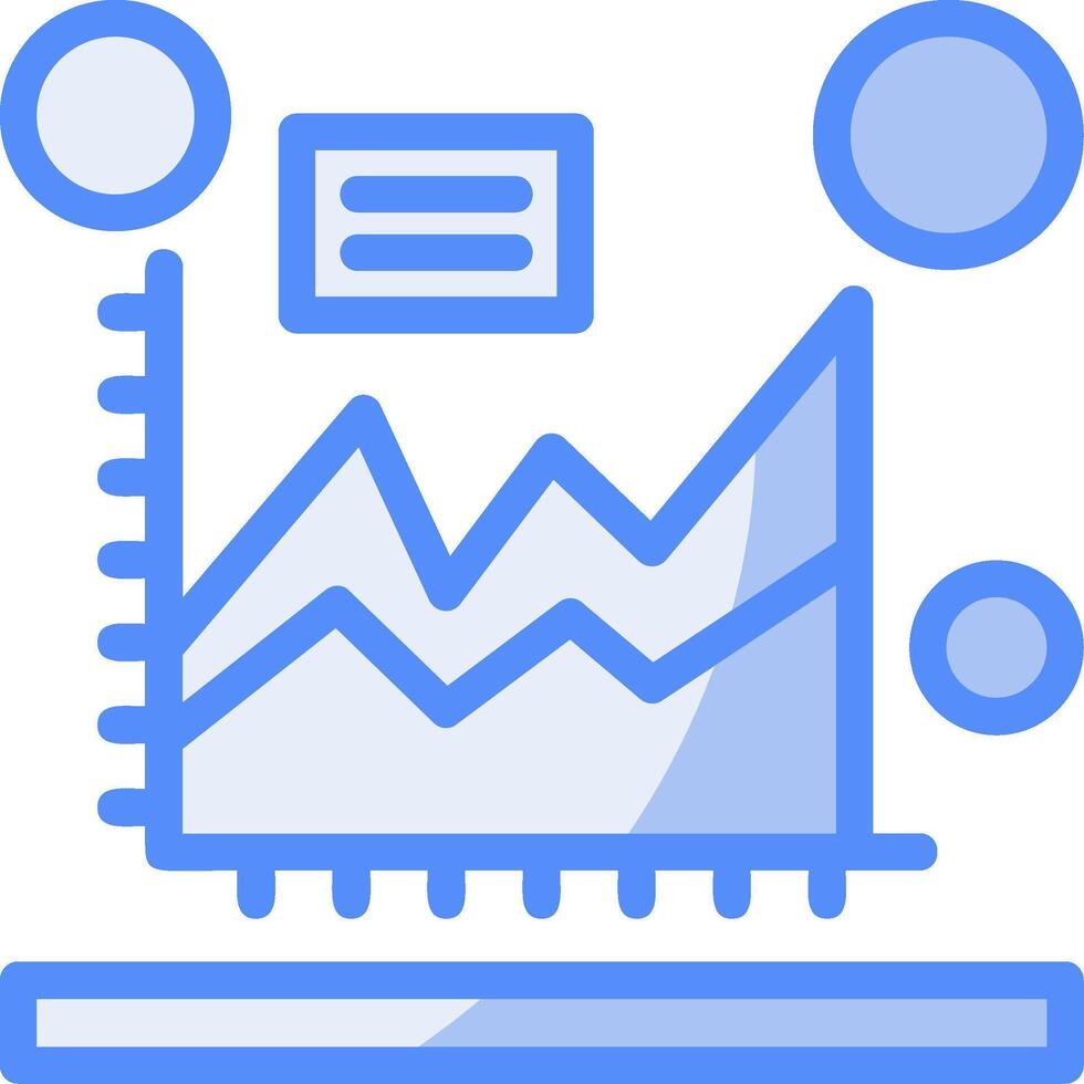 área gráfico linha preenchidas azul ícone vetor
