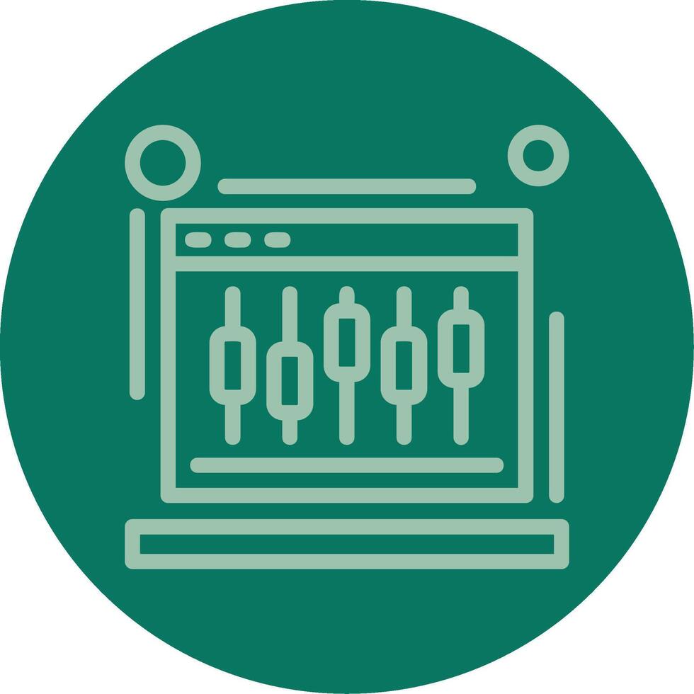 social meios de comunicação analytics linha multi cor ícone vetor