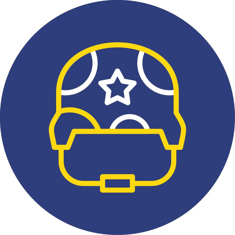 militares capacete dual linha círculo ícone vetor