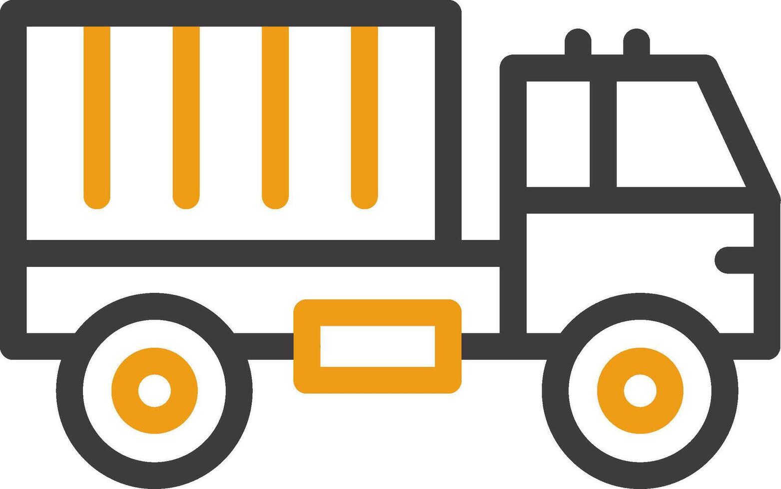 ícone de duas cores de linha de caminhão militar vetor