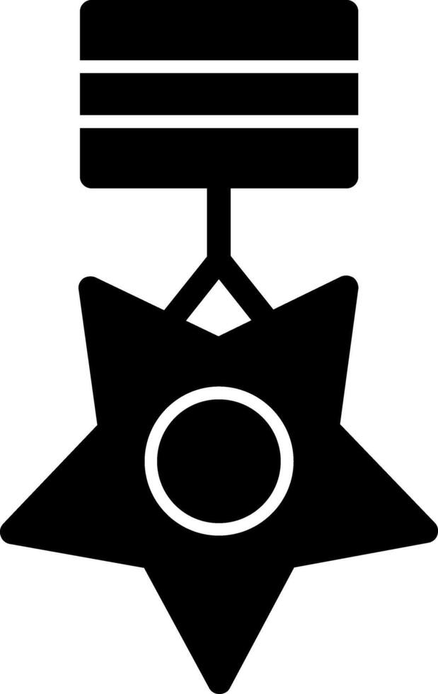 medalha do honra glifo ícone vetor