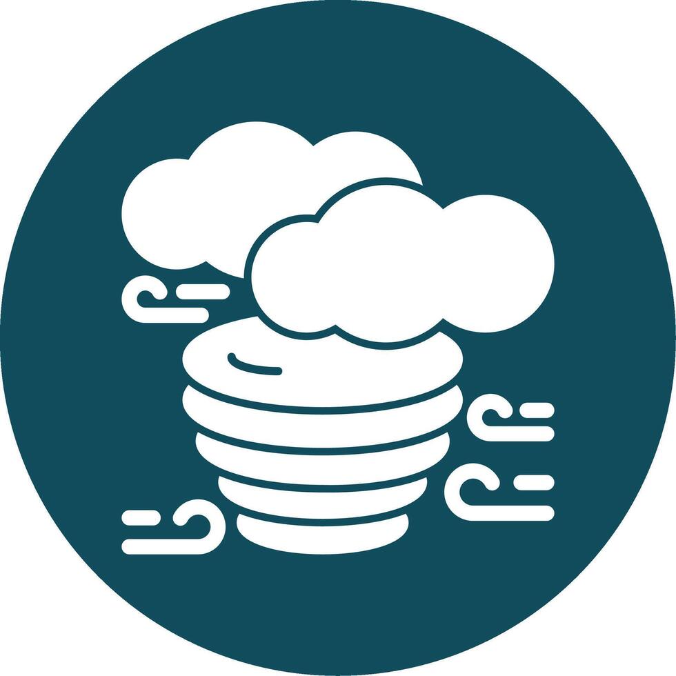 ícone de círculo de glifo de tornado vetor