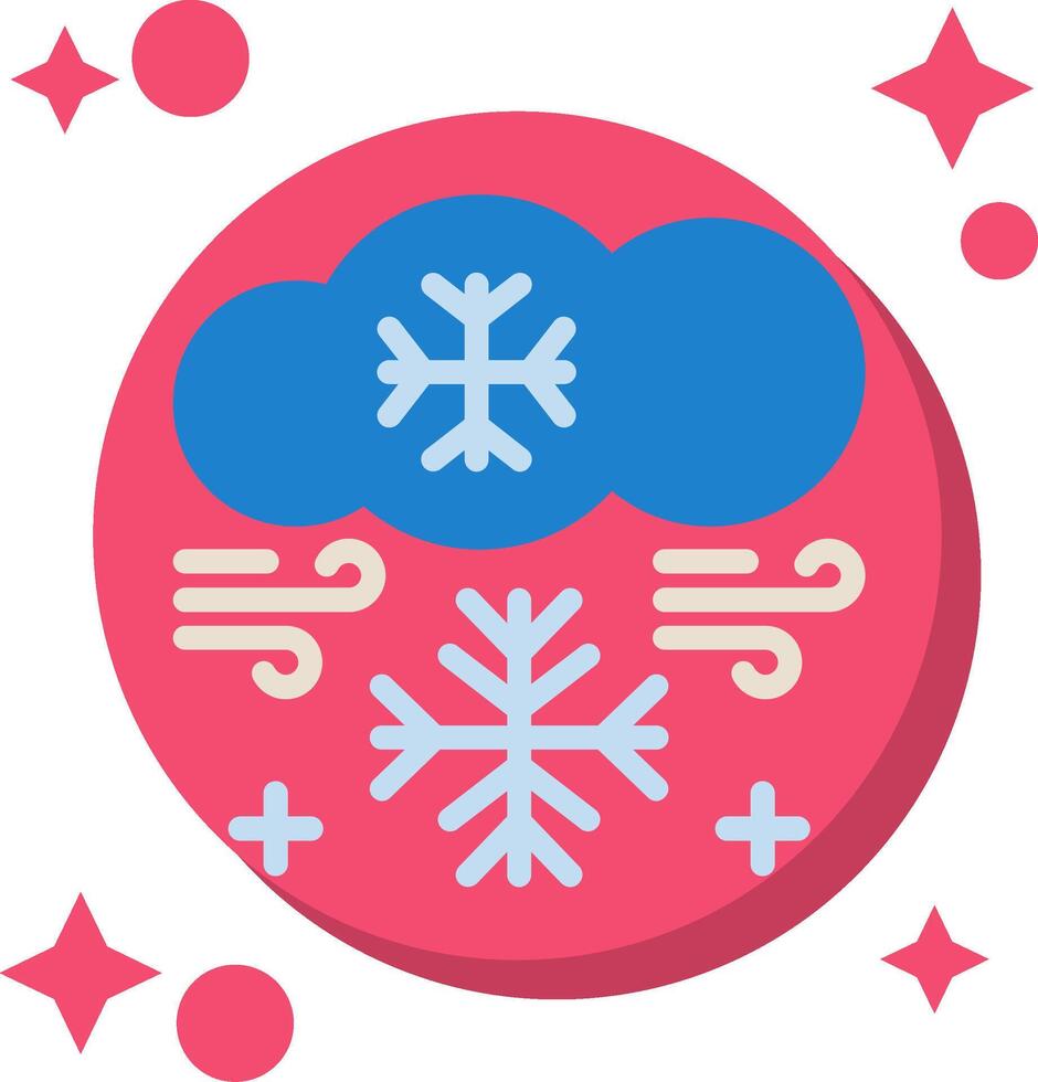 floco de neve atado cor ícone vetor