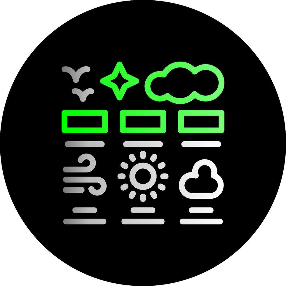 clima previsão dual gradiente círculo ícone vetor