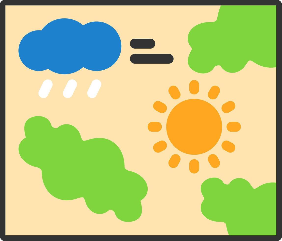 clima mapa plano ícone vetor