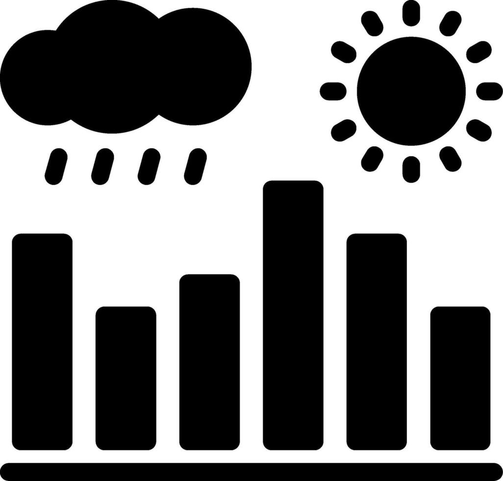 clima dados glifo ícone vetor