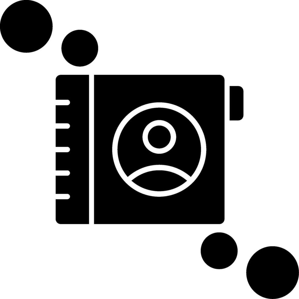 ícone de glifo de lista de contatos vetor