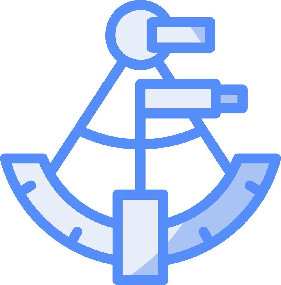 sextante linha preenchidas azul ícone vetor