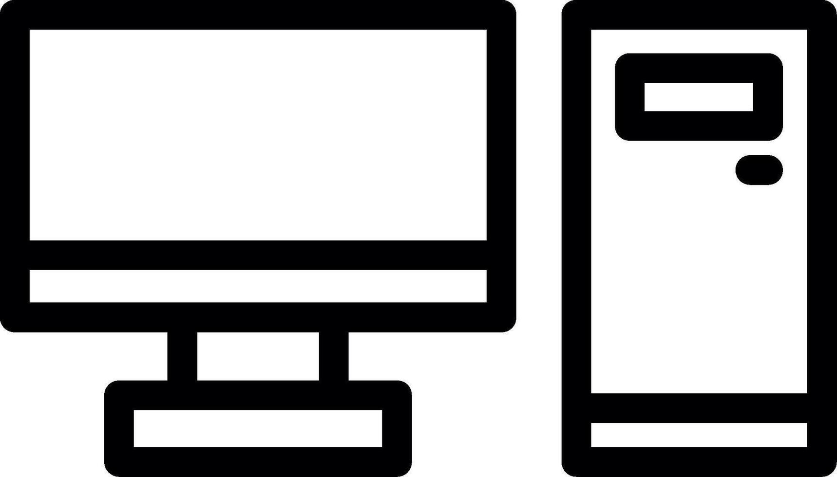 ícone de linha de computador desktop vetor