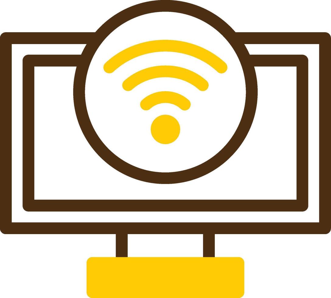 Wi-fi sinal amarelo mentir círculo ícone vetor