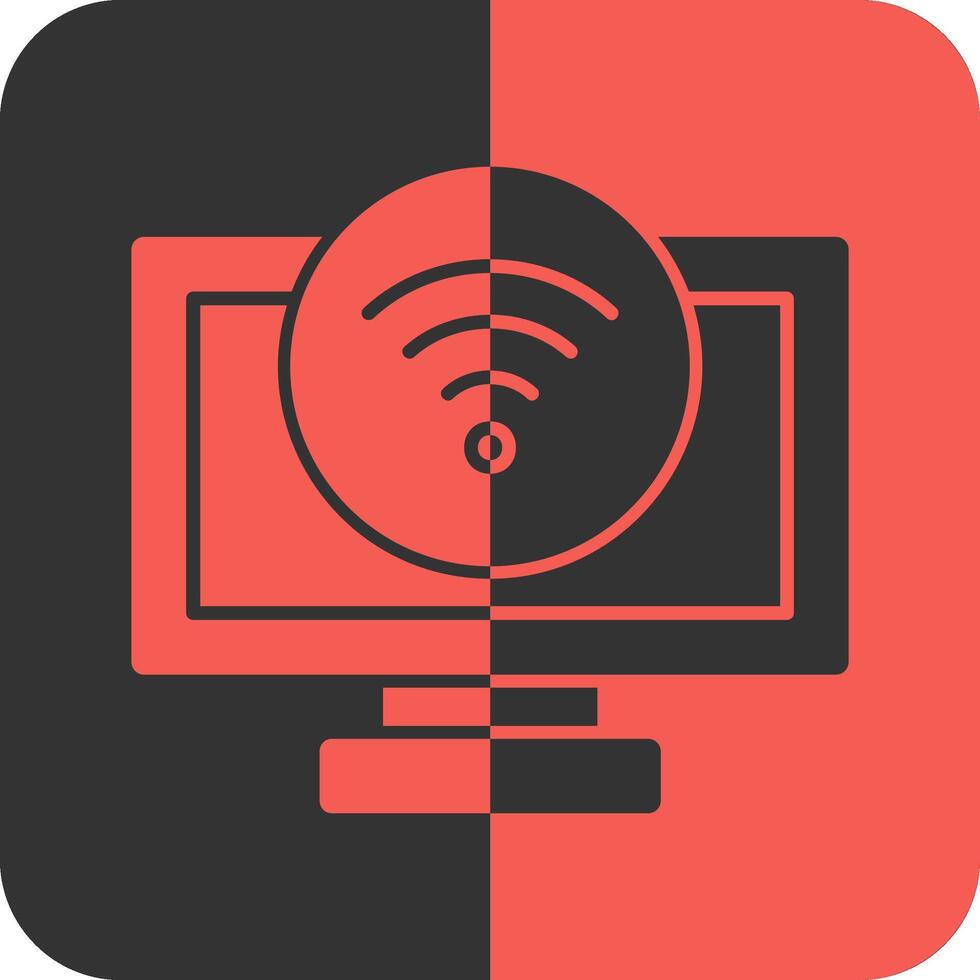 Wi-fi sinal vermelho inverso ícone vetor