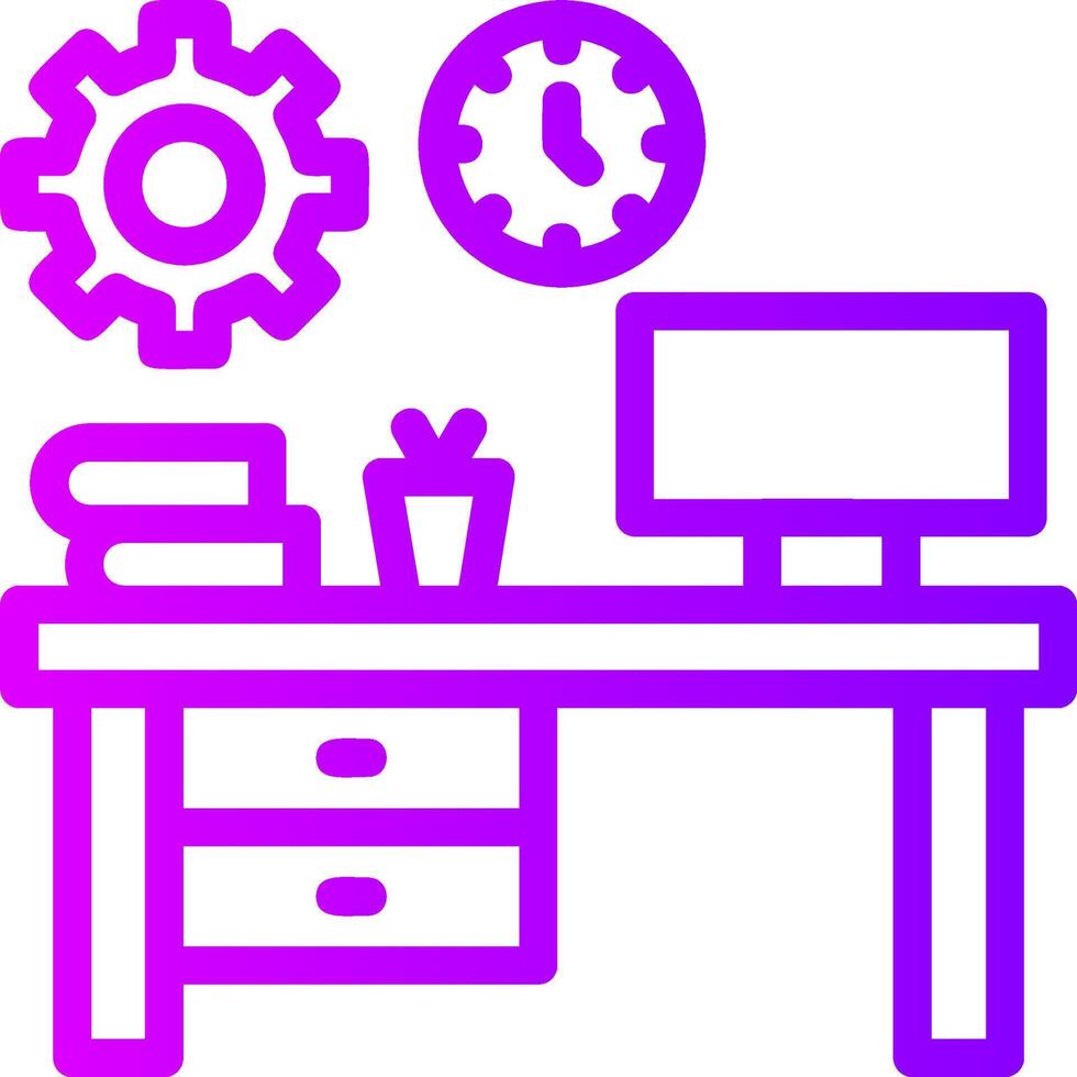 área de trabalho organização linear gradiente ícone vetor