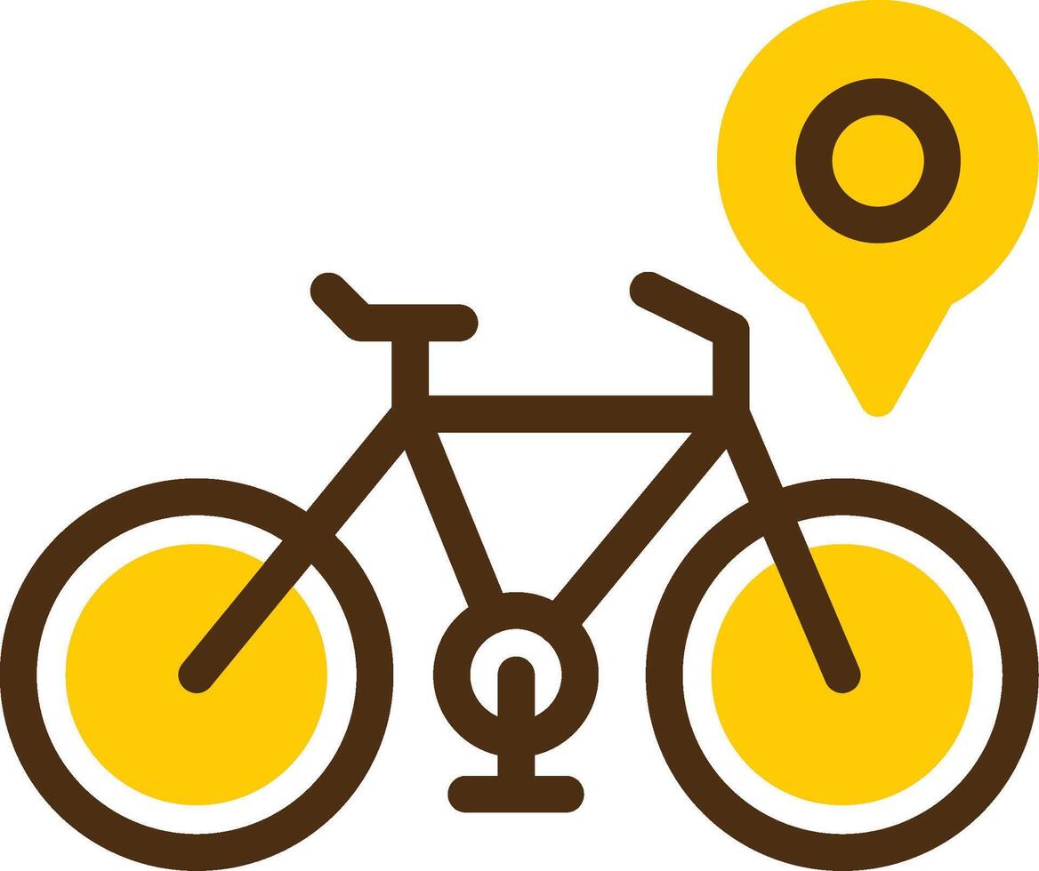 bicicleta amarelo mentir círculo ícone vetor