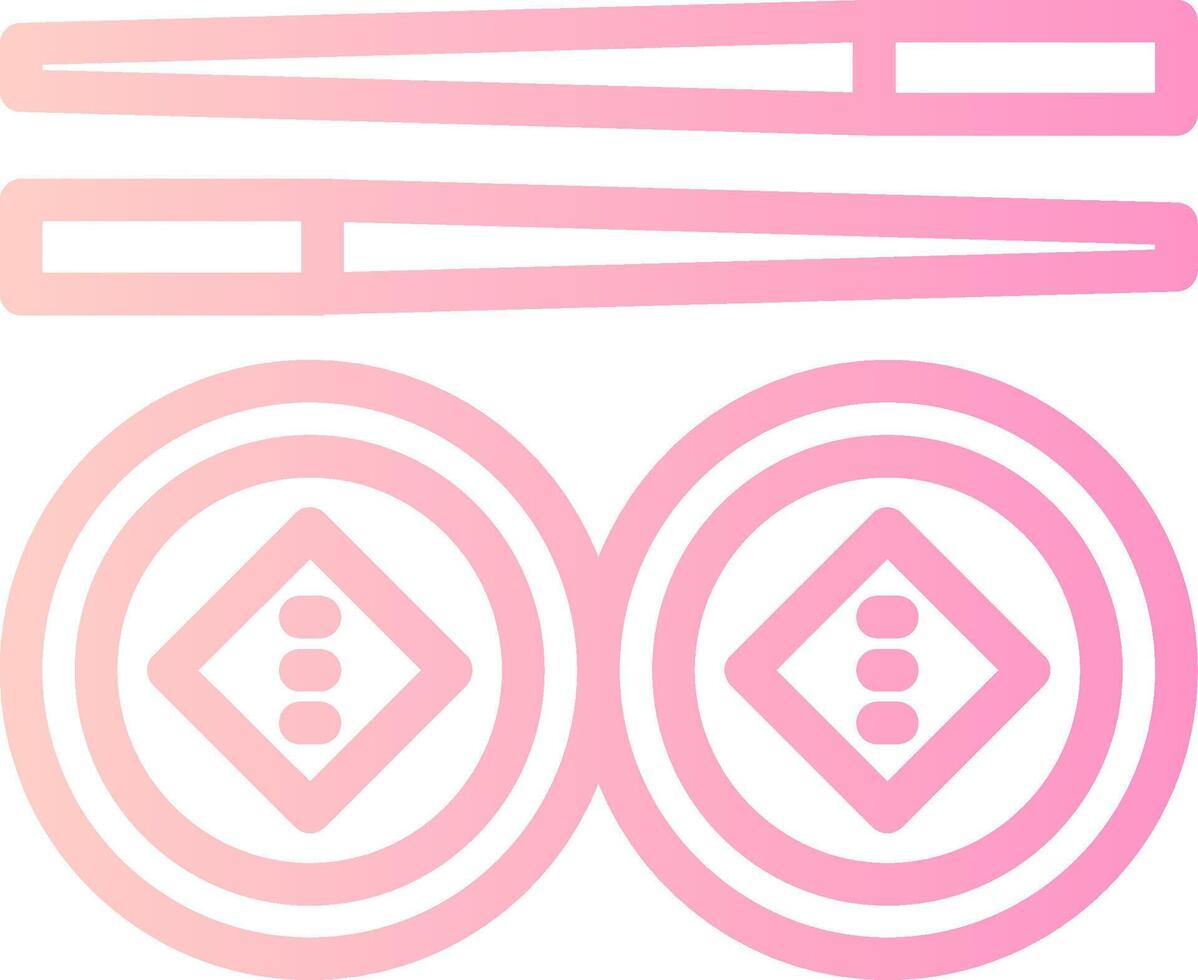 Sushi linear gradiente ícone vetor