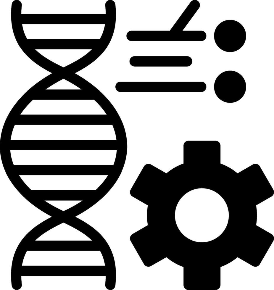 ícone de glifo de engenharia genética vetor