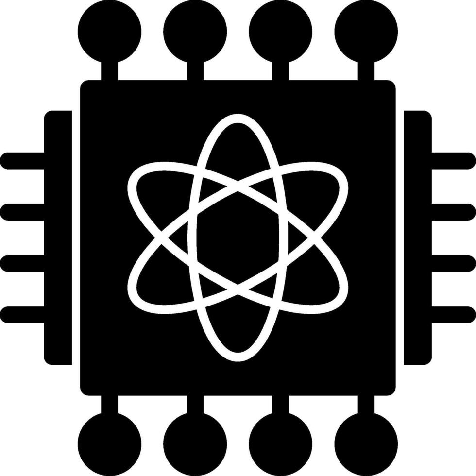 quantum processador glifo ícone vetor