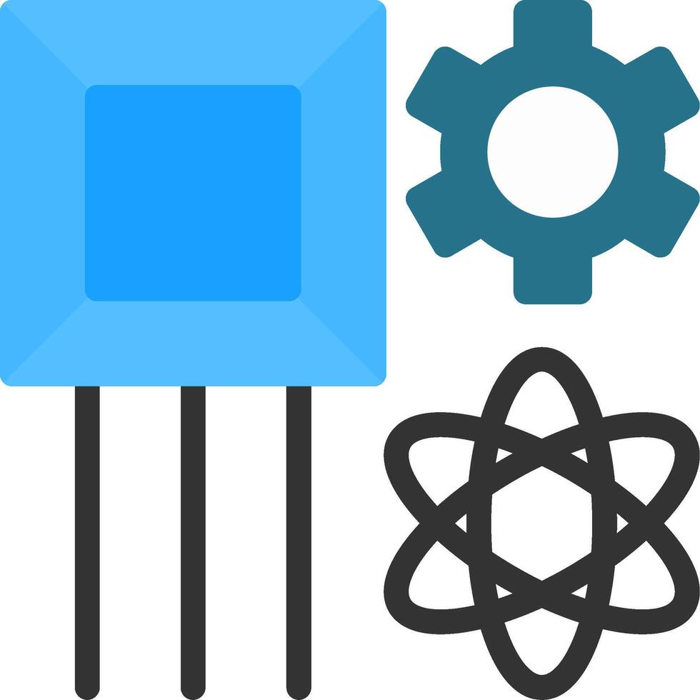 quantum simulador plano ícone vetor