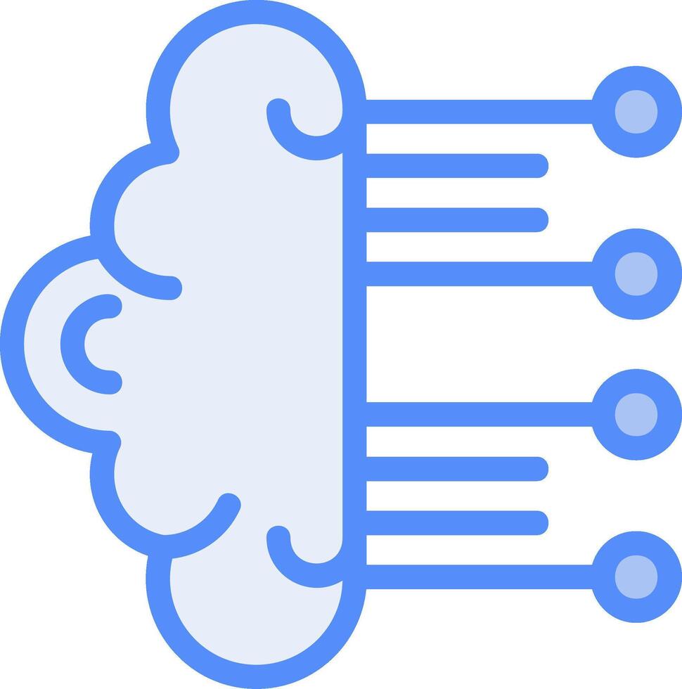 neuromórfico Informática linha preenchidas azul ícone vetor