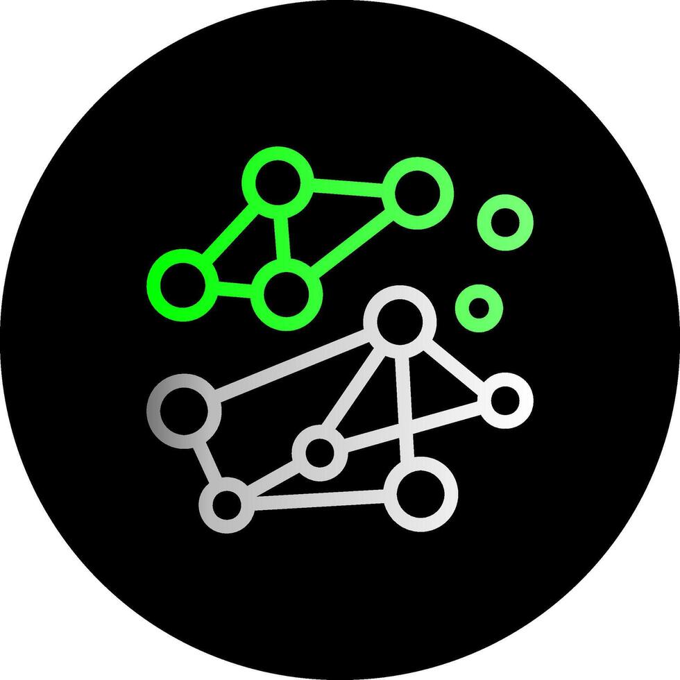 enxame inteligência dual gradiente círculo ícone vetor