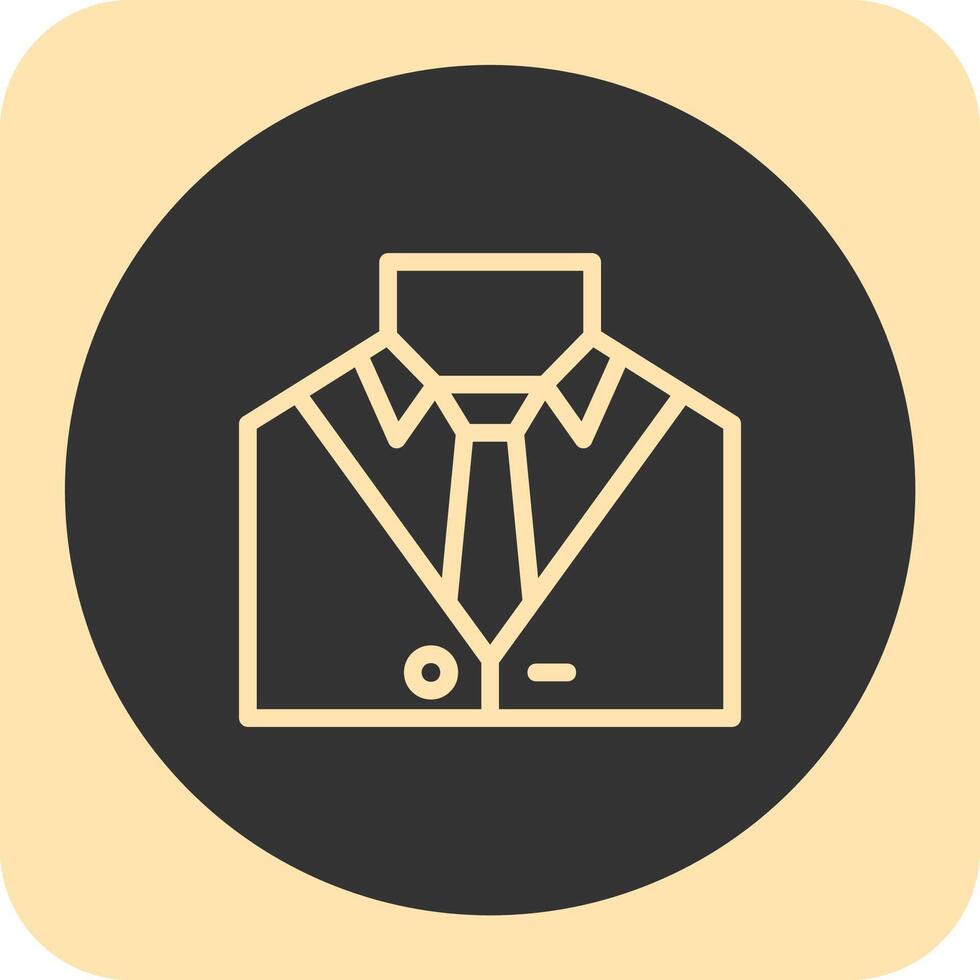terno e gravata representando profissional vestuário linear volta ícone vetor