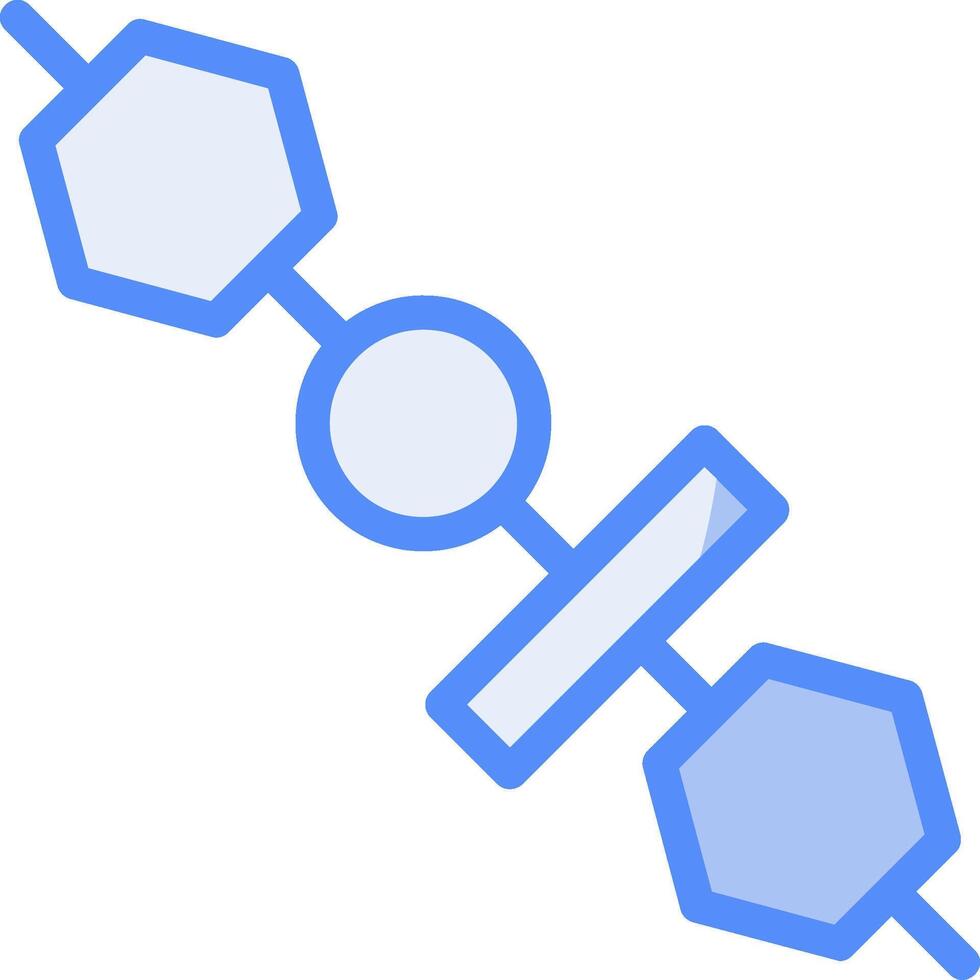 espeto linha preenchidas azul ícone vetor