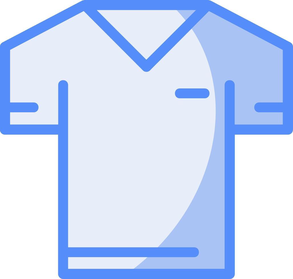 camiseta linha preenchidas azul ícone vetor