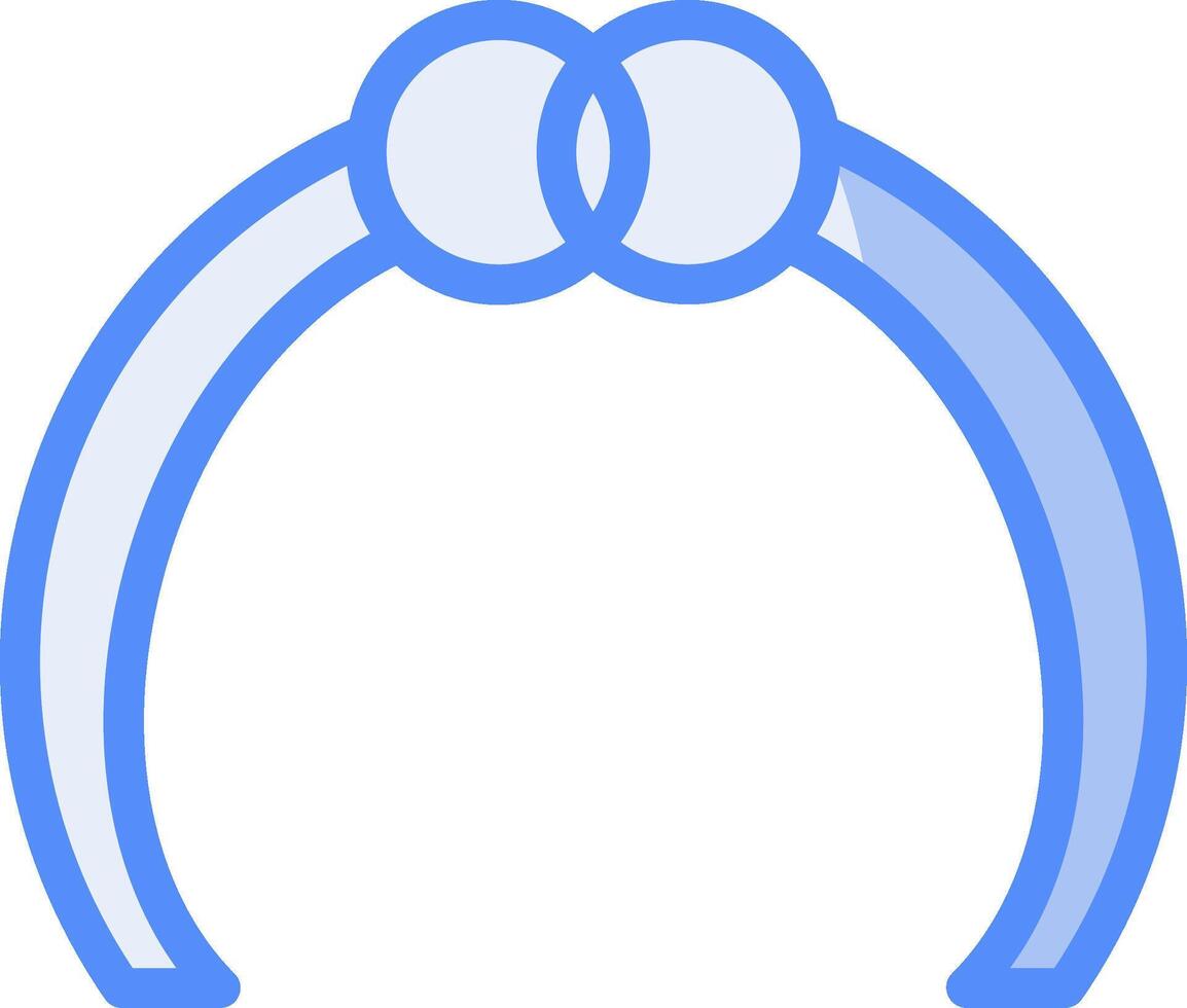 arco de cabelo linha preenchidas azul ícone vetor