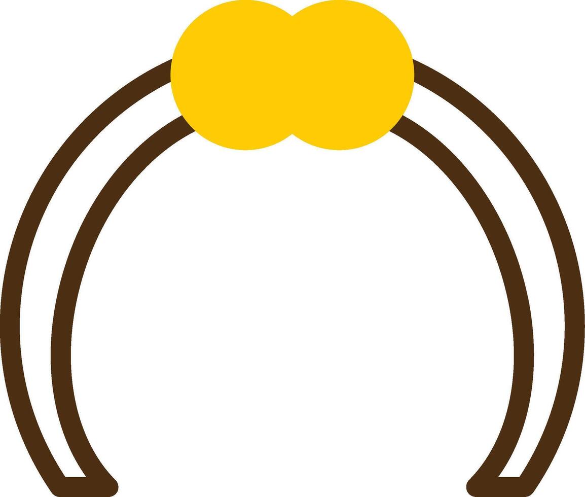 arco de cabelo amarelo mentir círculo ícone vetor