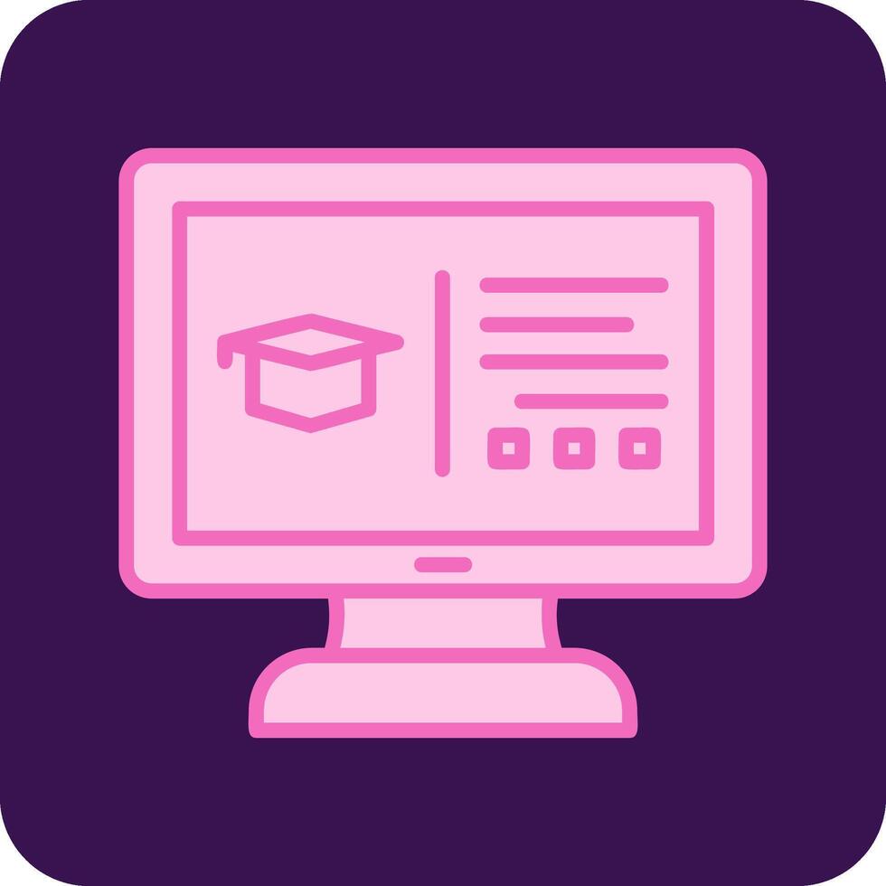 ícone de vetor de educação online