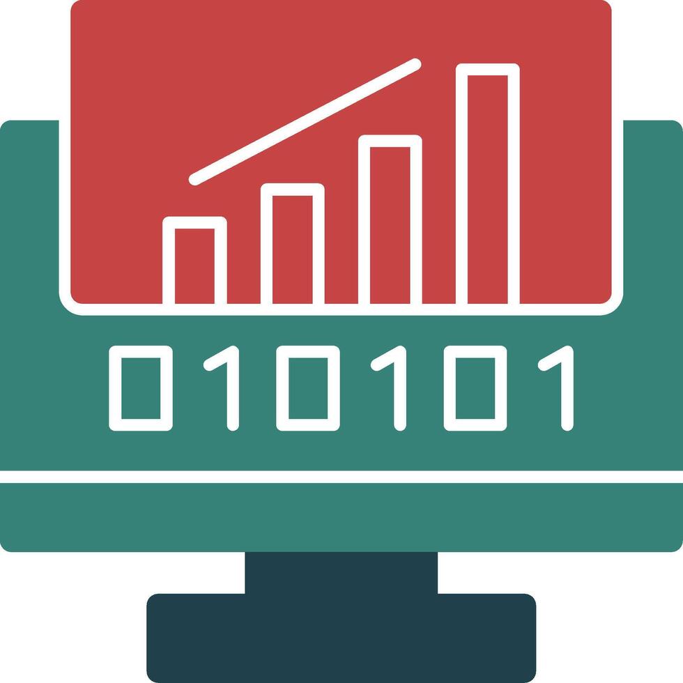 byte subir glifo dois cor ícone vetor