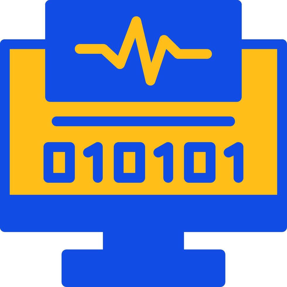 byte pulso plano dois cor ícone vetor