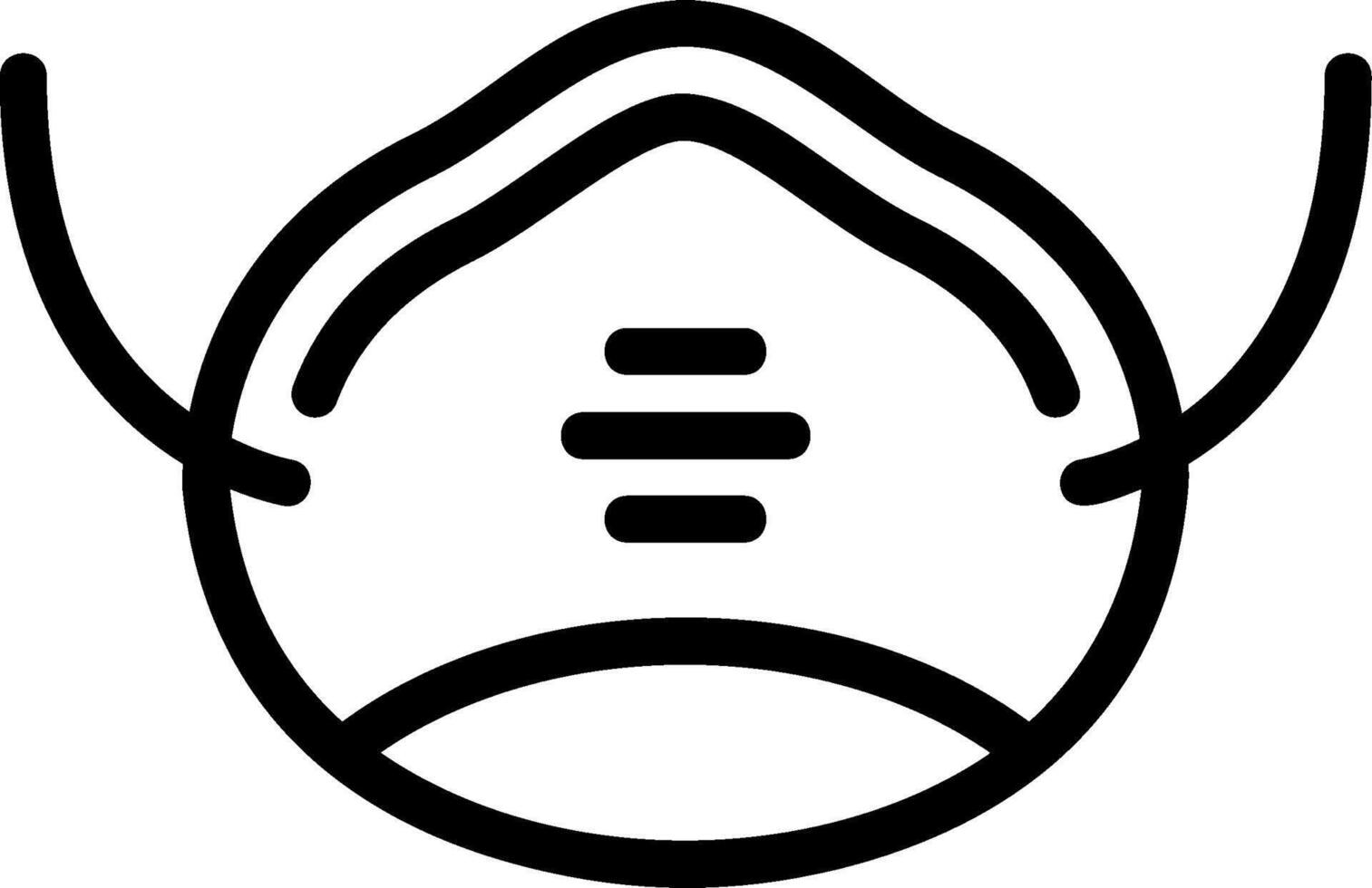 ícone de linha de máscara de poeira vetor
