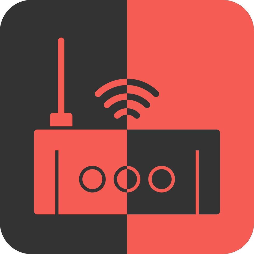Wi-fi roteador vermelho inverso ícone vetor