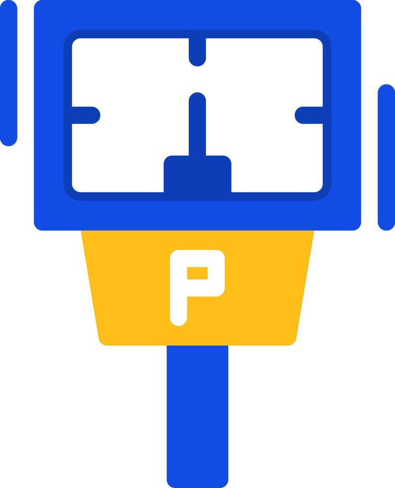 estacionamento metro plano dois cor ícone vetor