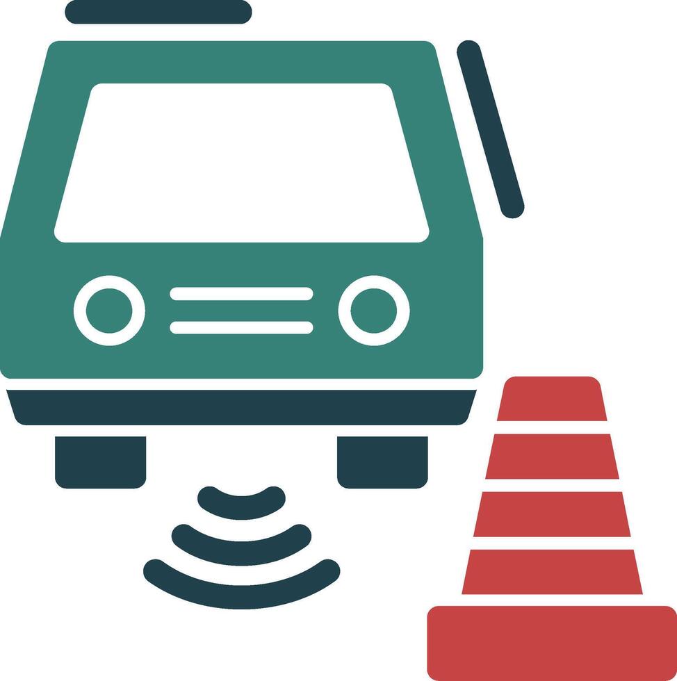 estacionamento sensor glifo dois cor ícone vetor