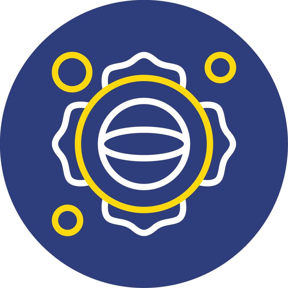 bombeiro emblema dual linha círculo ícone vetor