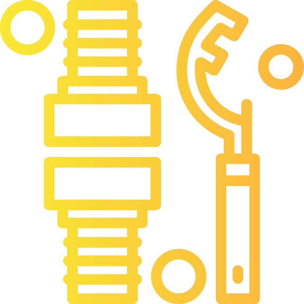 fogo mangueira acoplamento chave inglesa linear gradiente ícone vetor