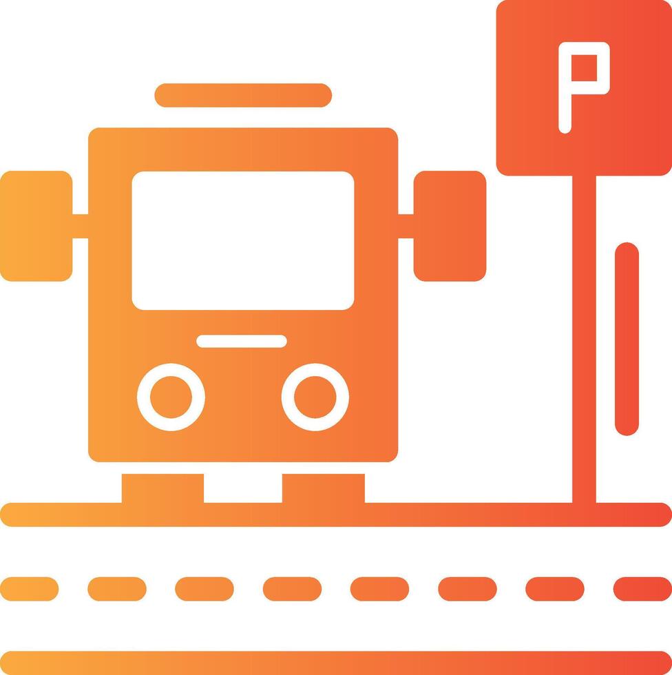 estacionamento transporte ônibus sólido multi gradiente ícone vetor