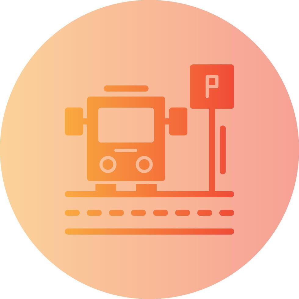 estacionamento transporte ônibus gradiente círculo ícone vetor