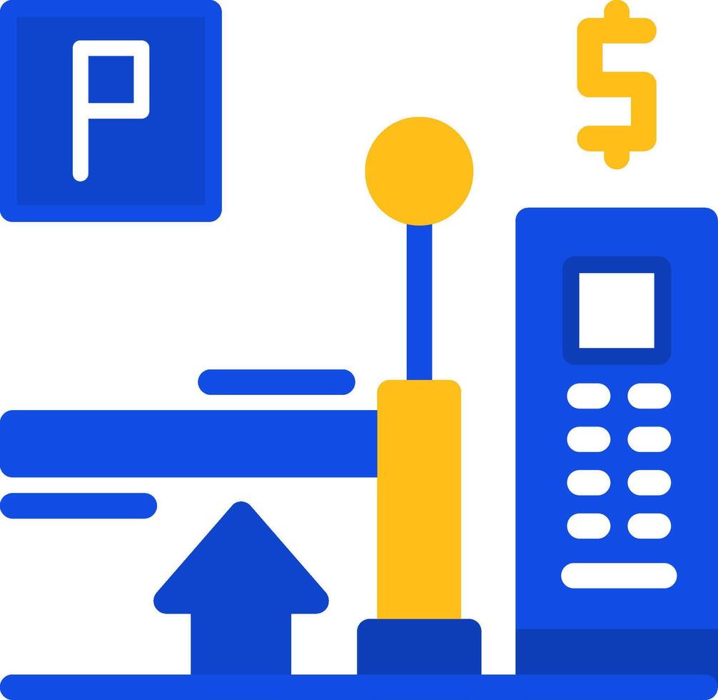 pagar em Saída estacionamento plano dois cor ícone vetor