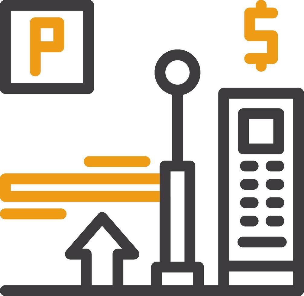 pagar em Saída estacionamento glifo dois cor ícone vetor