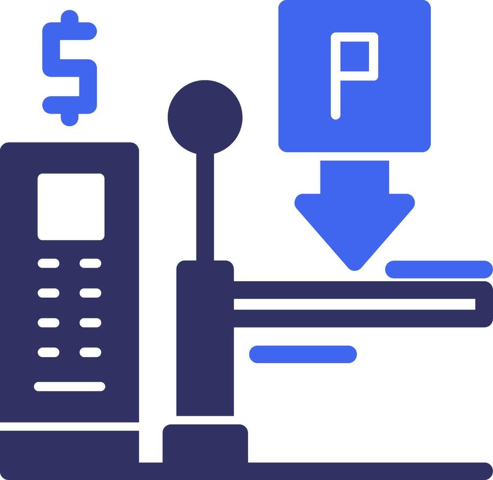 pagar em entrada estacionamento sólido dois cor ícone vetor