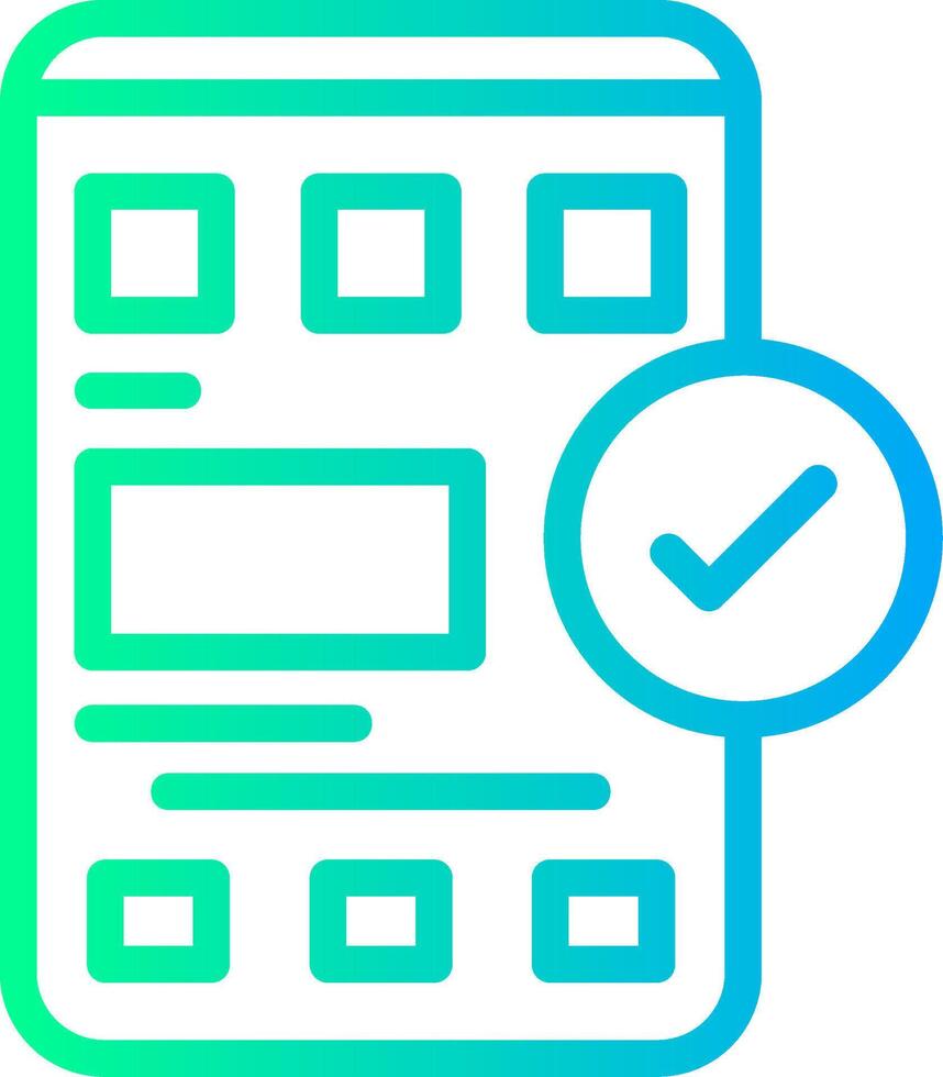 marca de verificação linear gradiente ícone vetor