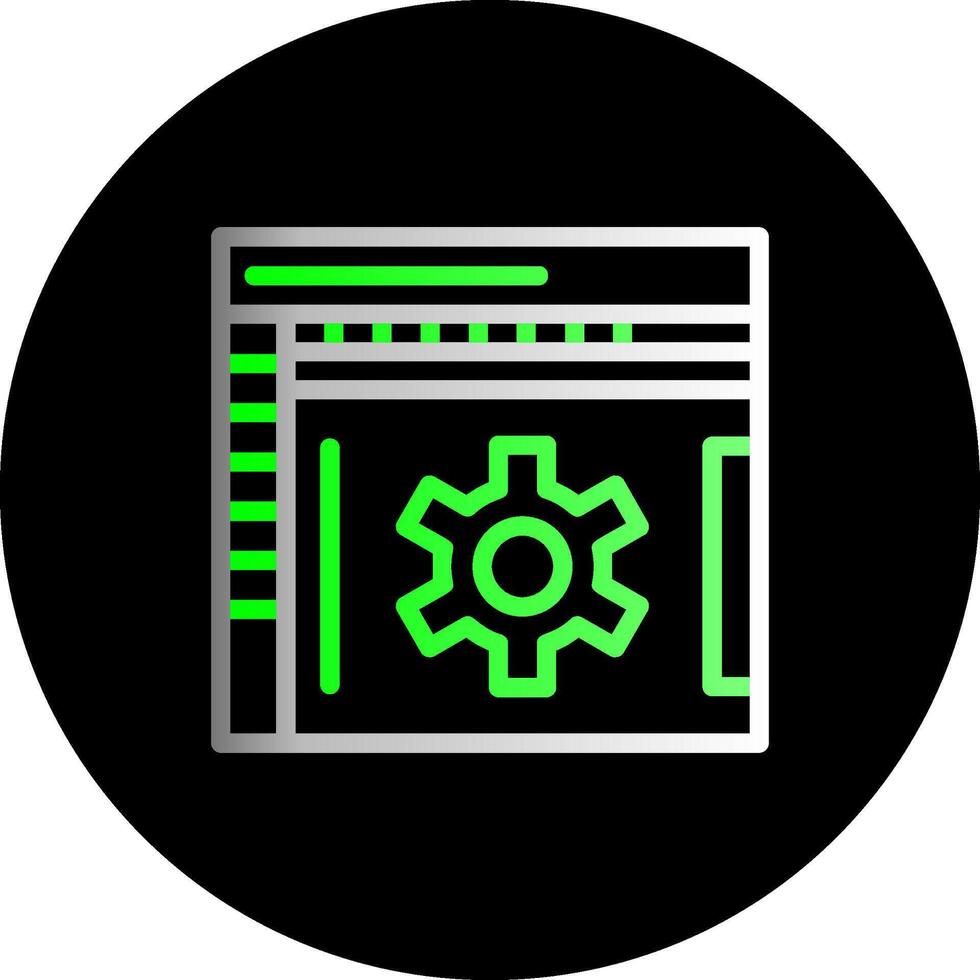 engrenagem dual gradiente círculo ícone vetor