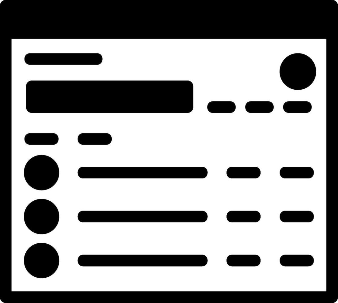 ícone de glifo de lista vetor