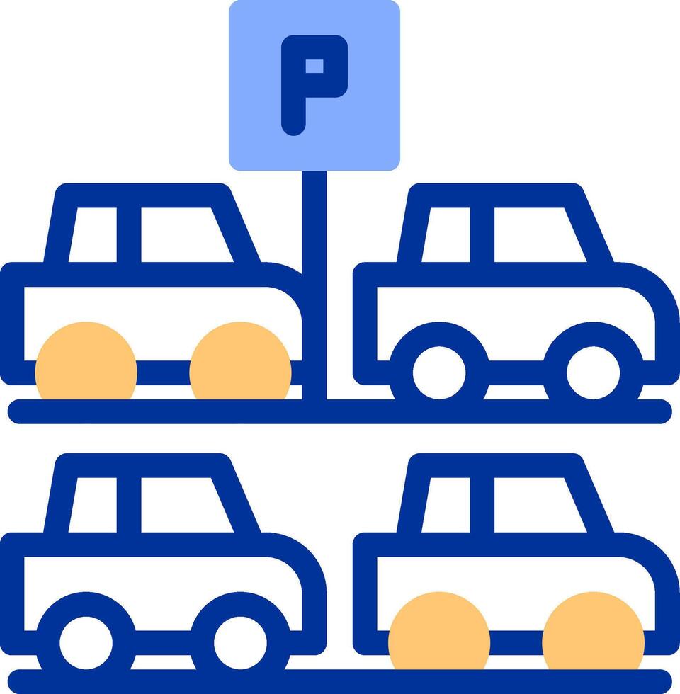 descoberto estacionamento cor preenchidas ícone vetor