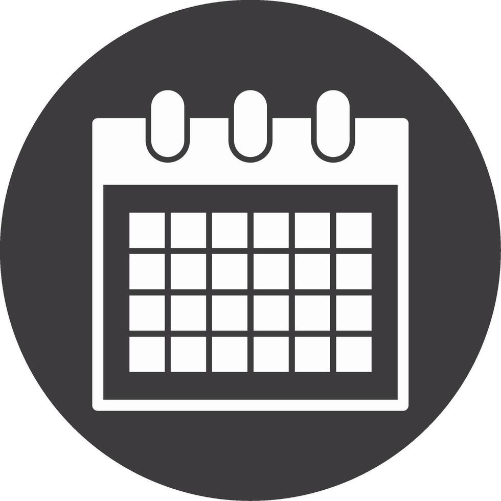 ícone de círculo de glifo de calendário vetor